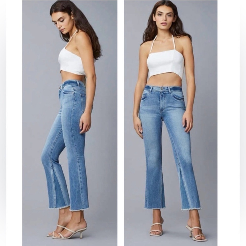 DL 1961 BRIDGET BOOT CROPPED HIGH RISE INTRASCULPT DENIM DARK SEA VIEW Size 28